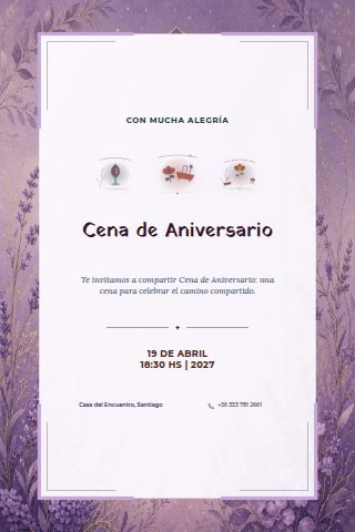 Anniversary Dinner invitation design