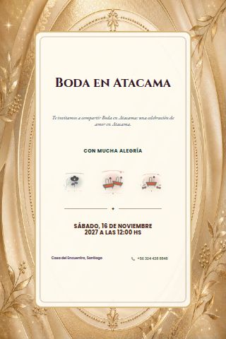 Atacama Desert Wedding invitation design preview