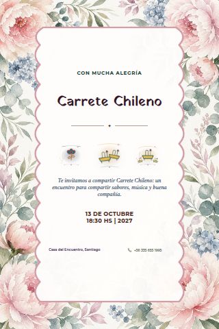 Chilean Carrete invitation design preview