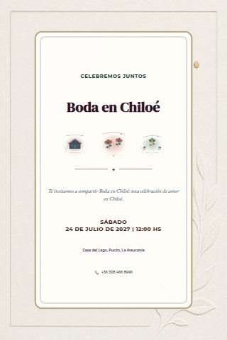 Chiloé Island Wedding invitation design preview