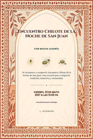 Chilean Chiloé San Juan Gathering invitation design preview
