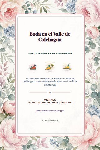 Colchagua Vineyard Wedding invitation design preview