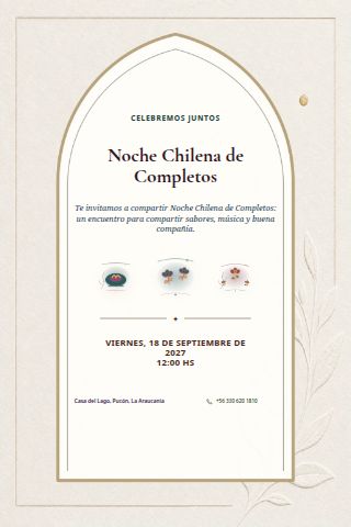 Chilean Completo Night invitation design preview