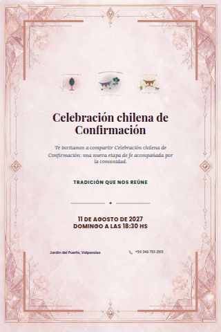 Chilean Confirmation Celebration invitation design preview