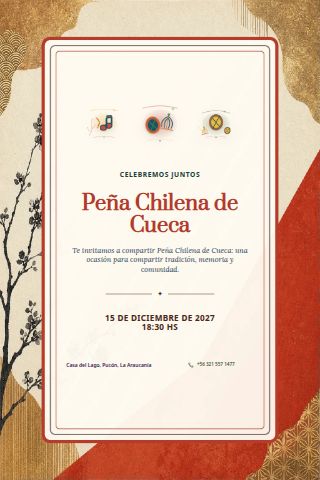 Chilean Cueca Peña invitation design preview