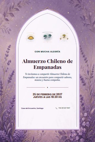 Chilean Empanada Lunch invitation design preview