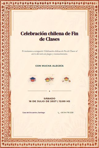Chilean End-of-School Celebration invitation design preview