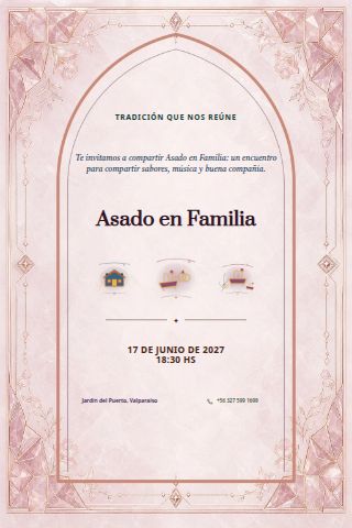 Family Asado invitation design
