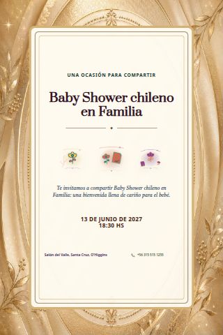 Chilean Family Baby Shower invitation design preview