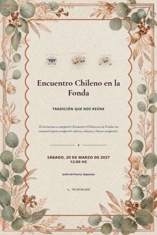 Chilean Fonda Gathering invitation design preview