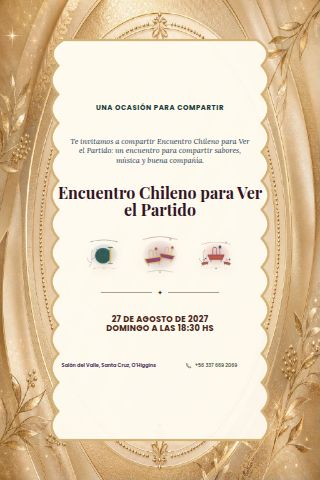 Chilean Football Watch Party invitation design preview