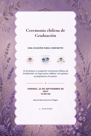 Chilean Graduation Ceremony invitation design preview