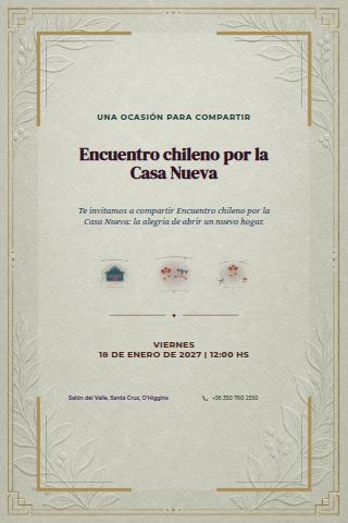 Chilean New Home Gathering invitation design preview