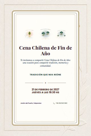 Chilean New Year's Eve Dinner invitation design preview