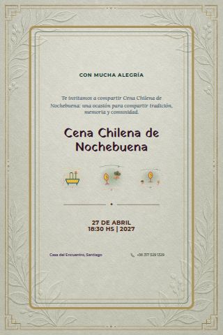 Chilean Nochebuena Dinner invitation design preview