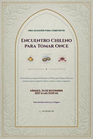 Chilean Once Gathering invitation design preview