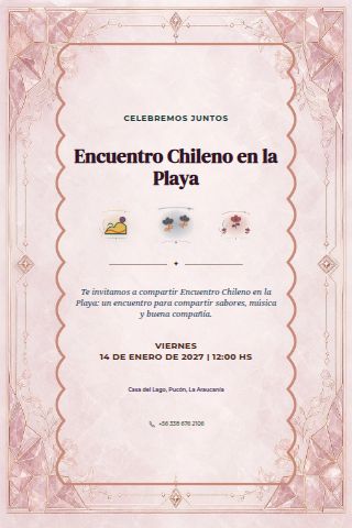 Chilean Pacific Beach Gathering invitation design preview