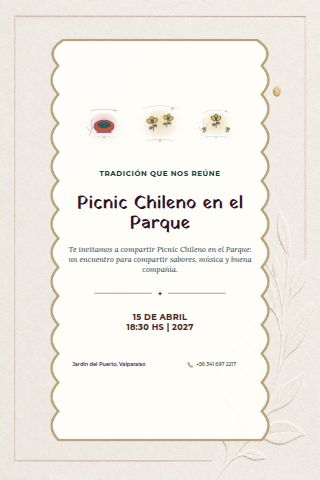 Chilean Park Picnic invitation design preview