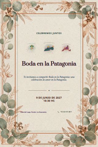 Patagonia Wedding invitation design