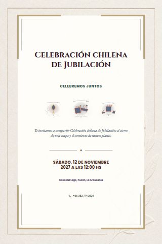 Chilean Retirement Celebration invitation design preview