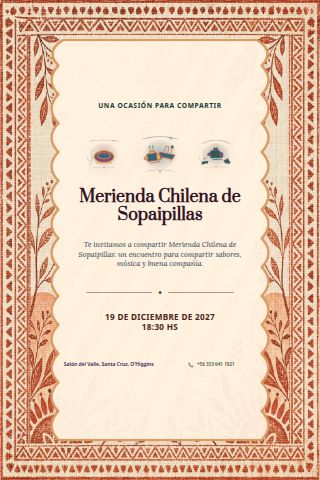Chilean Sopaipilla Merienda invitation design preview