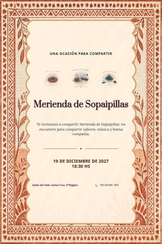 Sopaipilla Merienda invitation design preview