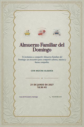 Sunday Family Lunch invitation design preview