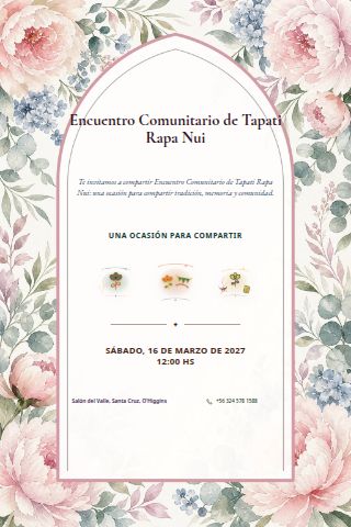 Chilean Tapati Rapa Nui Community Gathering invitation design preview
