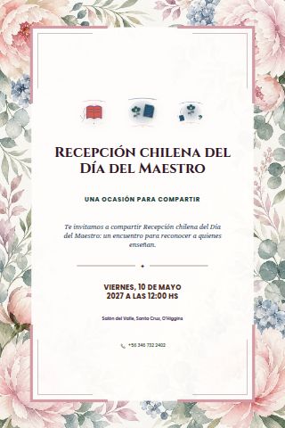 Chilean Teachers' Day Reception invitation design preview