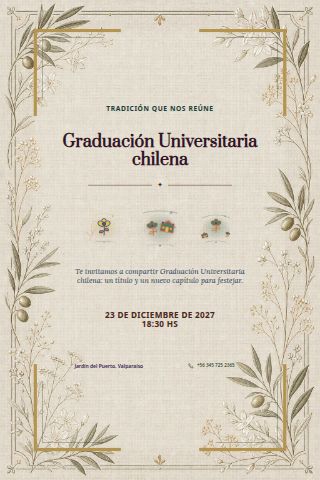 Chilean University Graduation invitation design preview