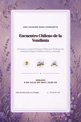 Chilean Vendimia Gathering invitation design preview