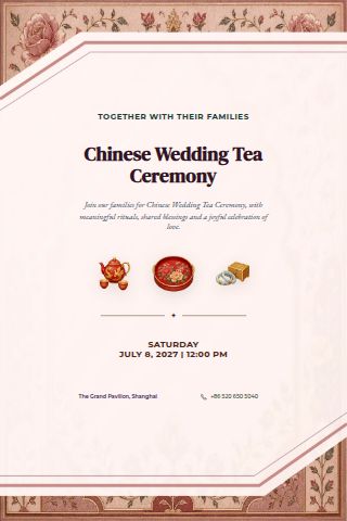 Chinese Wedding Tea Ceremony invitation preview