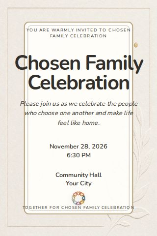 Chosen Family Celebration invitation design preview
