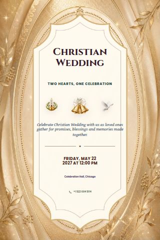 Christian Wedding invitation preview