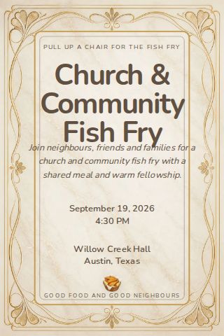 Church & Community Fish Fry invitation design preview