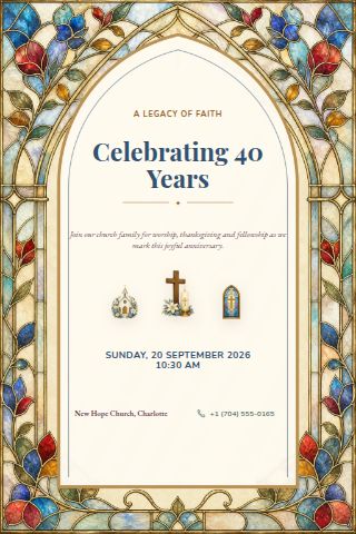 Church Anniversary invitation preview