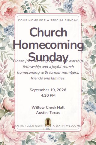 Church Homecoming Sunday invitation design preview