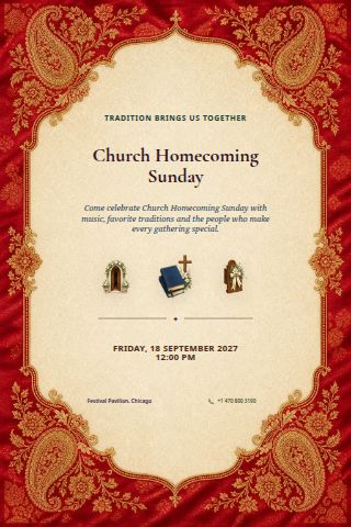 Church Homecoming Sunday invitation preview