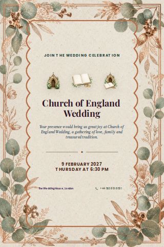 Church of England Wedding invitation preview