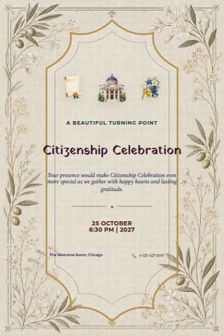 Citizenship Celebration invitation preview