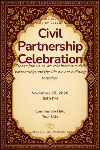 Civil Partnership Celebration invitation design preview