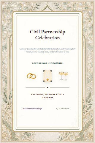 Civil Partnership Celebration invitation preview