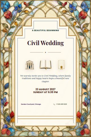 Civil Wedding invitation preview