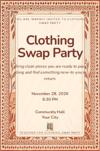Clothing Swap Party invitation design preview