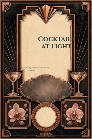 Cocktail Party invitation design preview