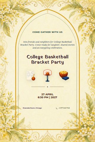 College Basketball Bracket Party invitation preview