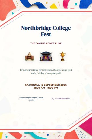 College Fest invitation preview