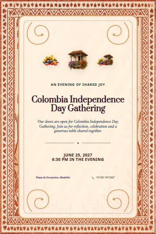 Colombia Independence Day Gathering invitation preview