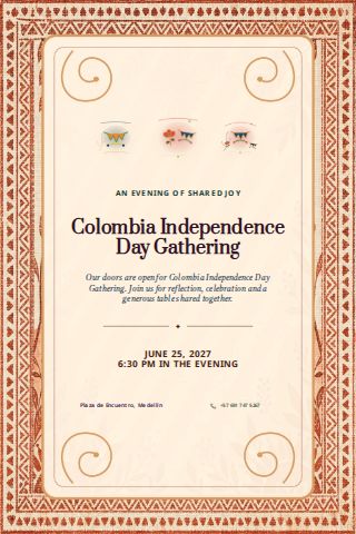 Colombia Independence Day Gathering invitation design preview