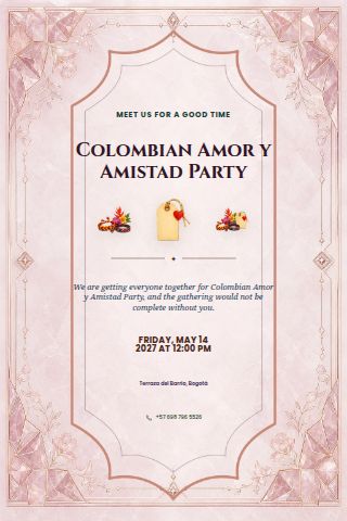 Colombian Amor y Amistad Party invitation preview